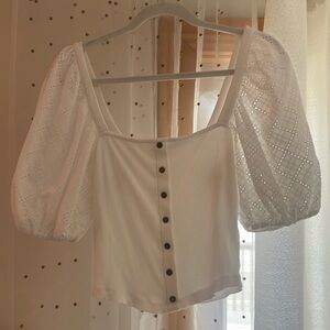 Heartloom Puffy Sleeve Crop Top